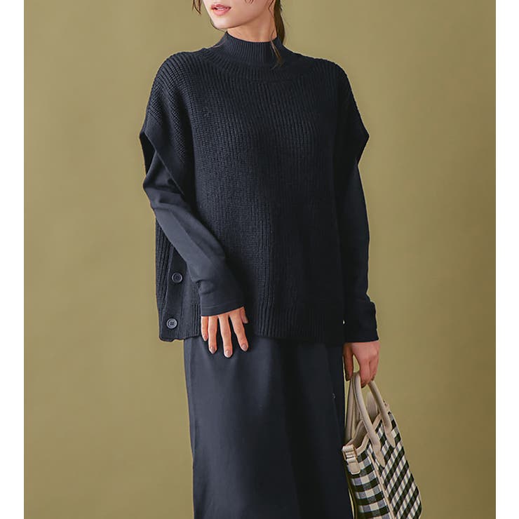 ネイビー | ボレロ＆ベストの２点セットニットワンピ | Viola e Viola