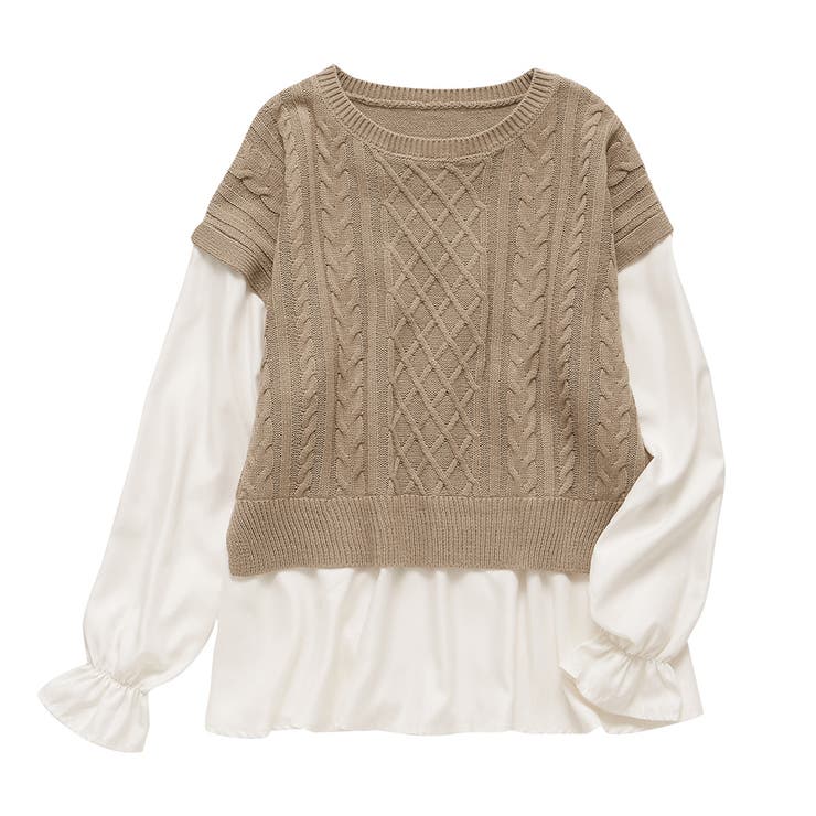 レイヤード風ケーブル編みニットトップス | Viola e Viola | 詳細画像8 