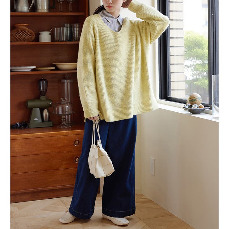 ふわもっちりちくちくしない深Ｖネックニット | Viola e Viola | 詳細画像9 