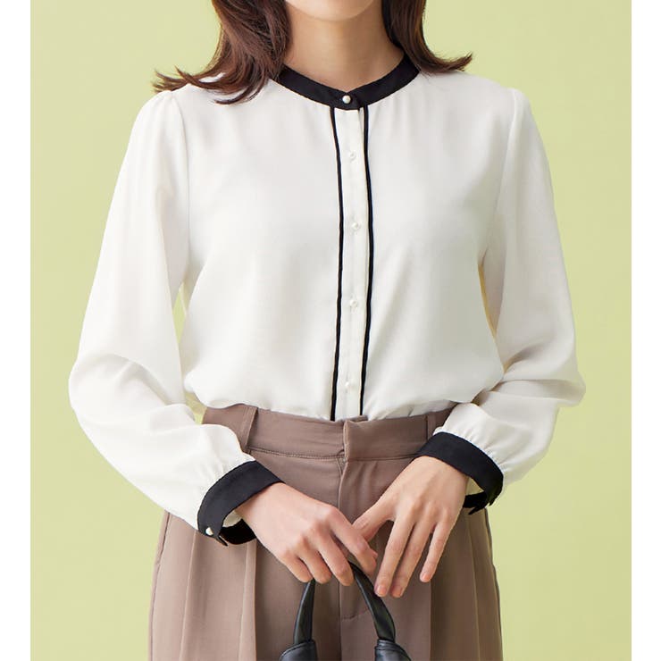 バイカラーパール調ボタンブラウス     | alotta | 詳細画像10 