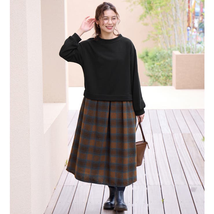 楽ちんコーデ裏起毛ドッキングワンピ | Viola e Viola | 詳細画像17 