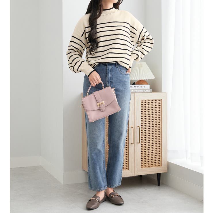 衿元パール調配色ミラノリブニット | alotta | 詳細画像18 