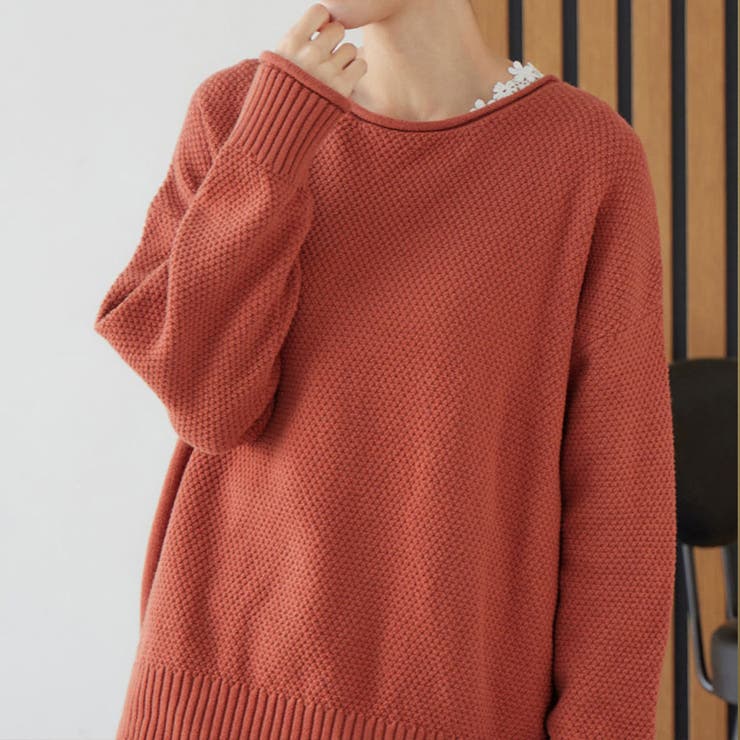 テラコッタ | 綿１００％鹿の子編みゆるニット | Viola e Viola