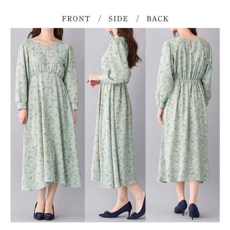 ふんわり裏起毛花柄ワンピース[品番：ATTW0007316]｜alotta（アロッタ