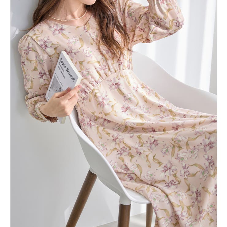 当店だけの限定モデル ふんわり裏起毛花柄ワンピース[品番：ATTW0007316]｜alotta ワンピース