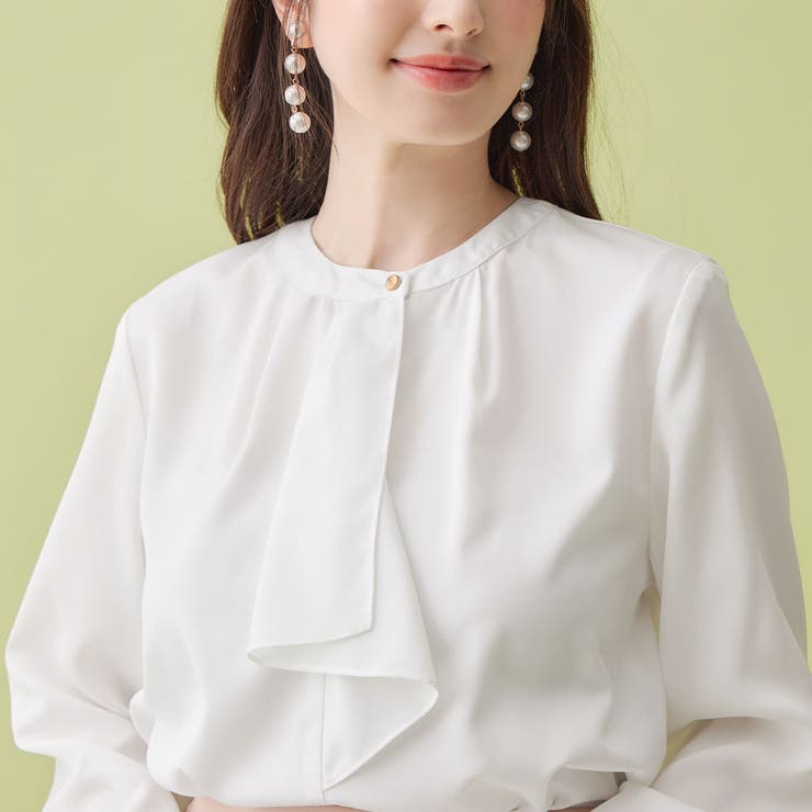 金ボタン付ボウタイブラウス        | alotta | 詳細画像2 