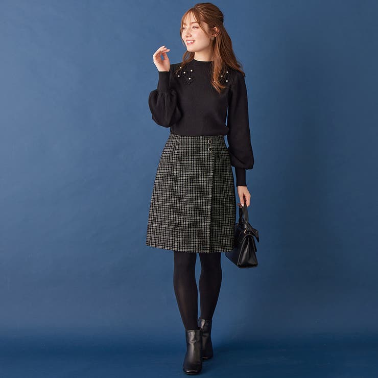 ラメツイードラップ風ミニスカート     | alotta | 詳細画像7 