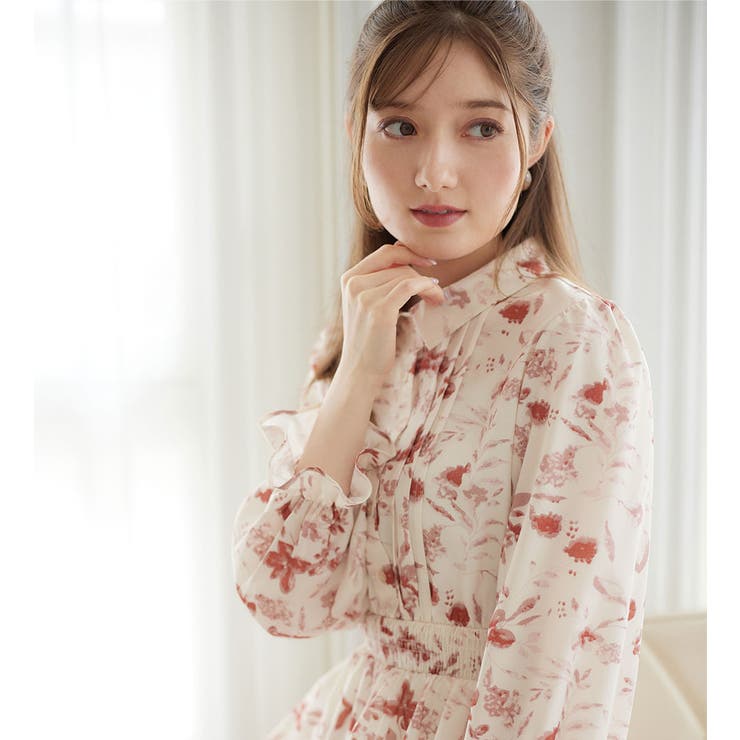 衿付ピンタック花柄ワンピース       | alotta | 詳細画像10 