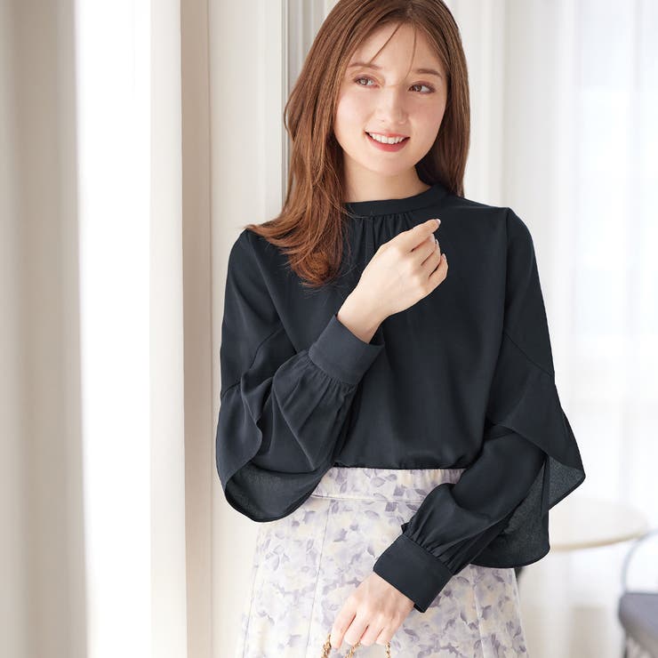 フリル袖プチハイネックブラウス      | alotta | 詳細画像12 