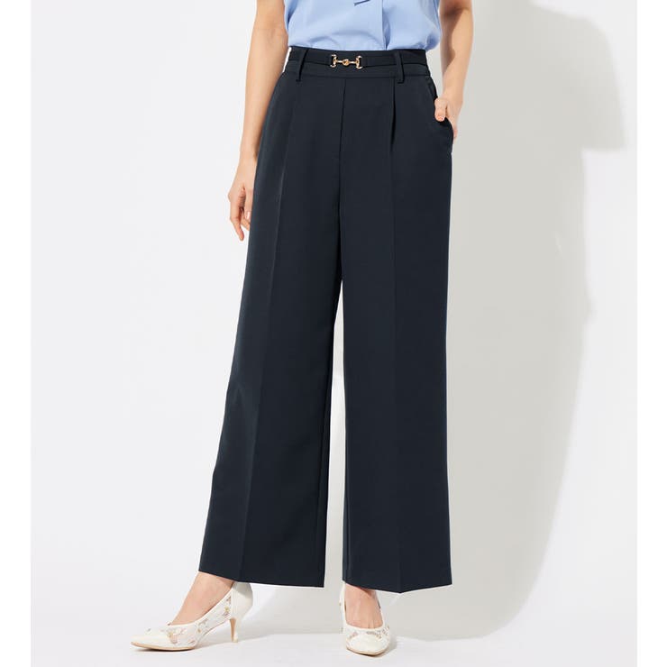 ネイビー | ビット付ワイドパンツ | alotta