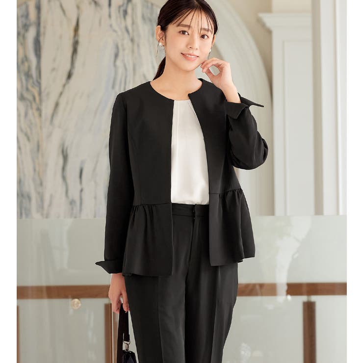 ブラック | 洗える！多機能ペプラムジャケットスーツ  | alotta