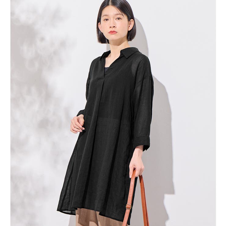 ブラック | 綿素材Ａラインスキッパーワンピース | Viola e Viola
