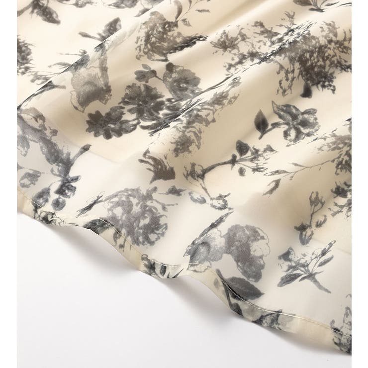 ウエストリボン付花柄フレアースカート | alotta | 詳細画像1 