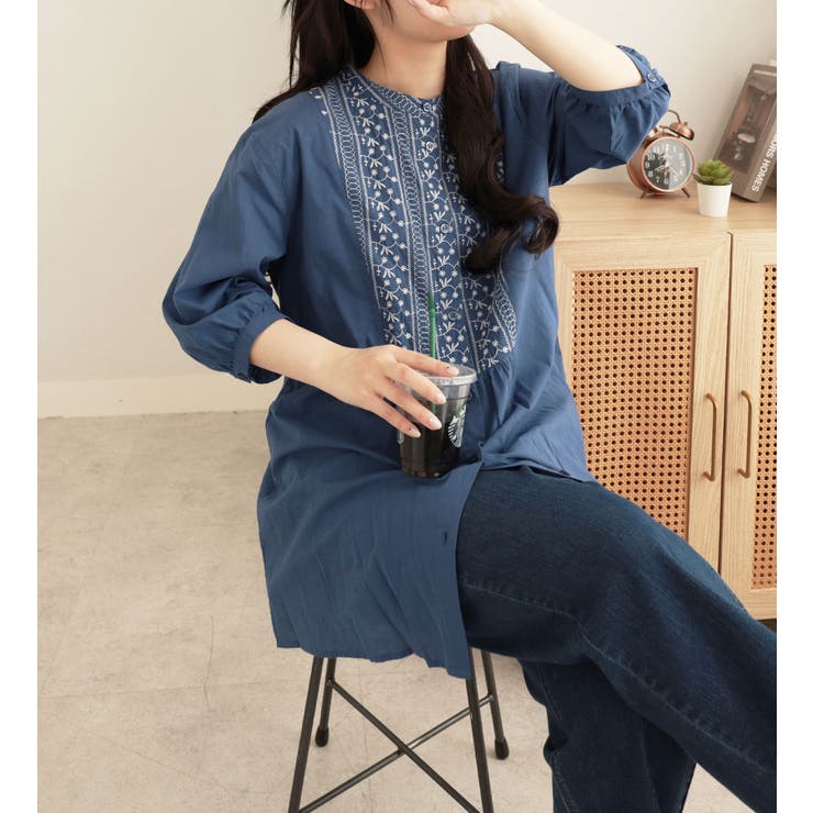 洋服屋　手洗いOK 超美品　素敵な刺繍のブラックのチュニック チュニック｜おすすめから探す｜イトキンオンラインストア