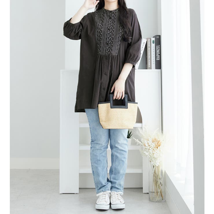 刺しゅうデザインシャツチュニック[品番：ATTW0007171]｜Viola e
