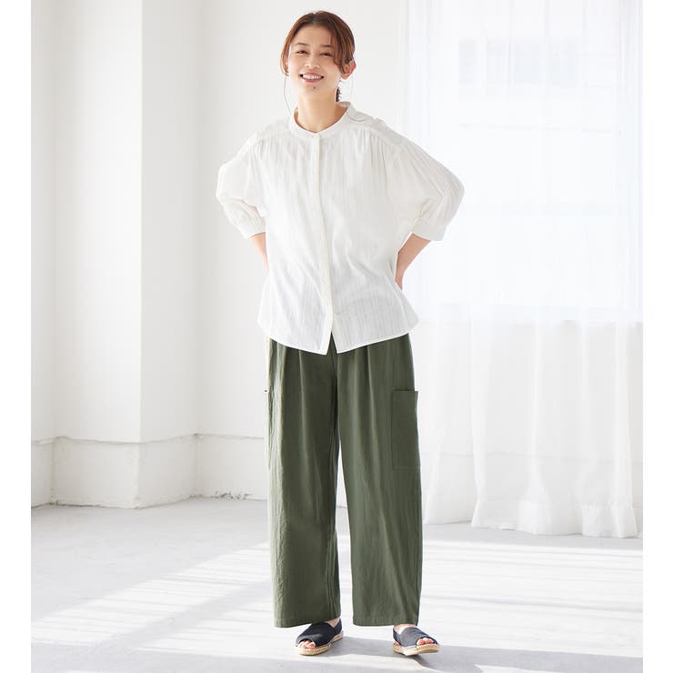 綿１００％サイドポケットワイドパンツ | Viola e Viola | 詳細画像8 