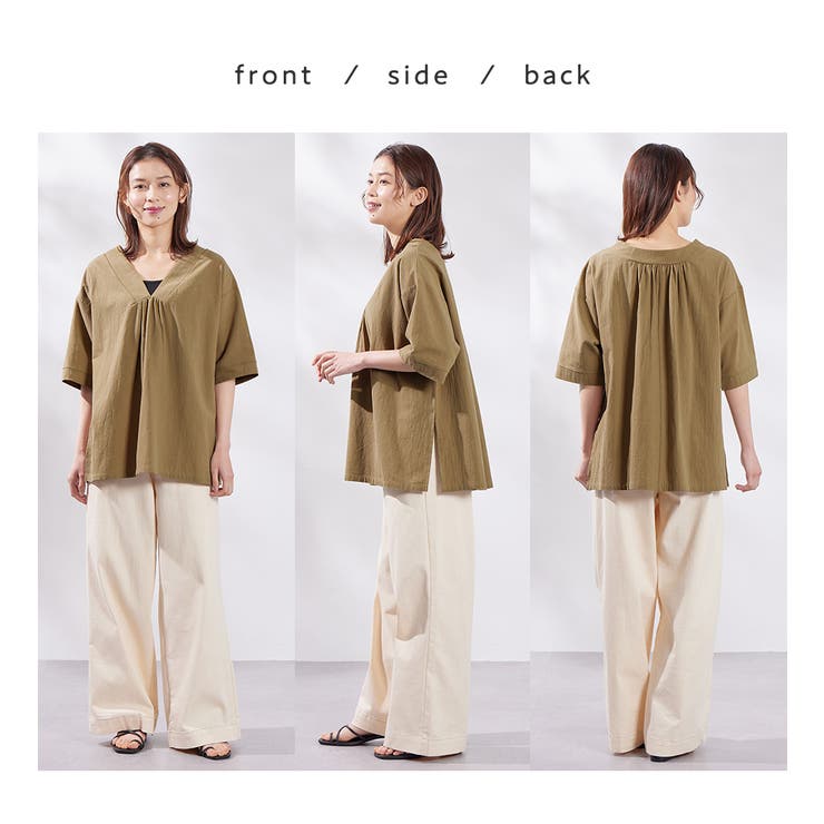 綿１００％Ⅴネックブラウス | Viola e Viola | 詳細画像4 