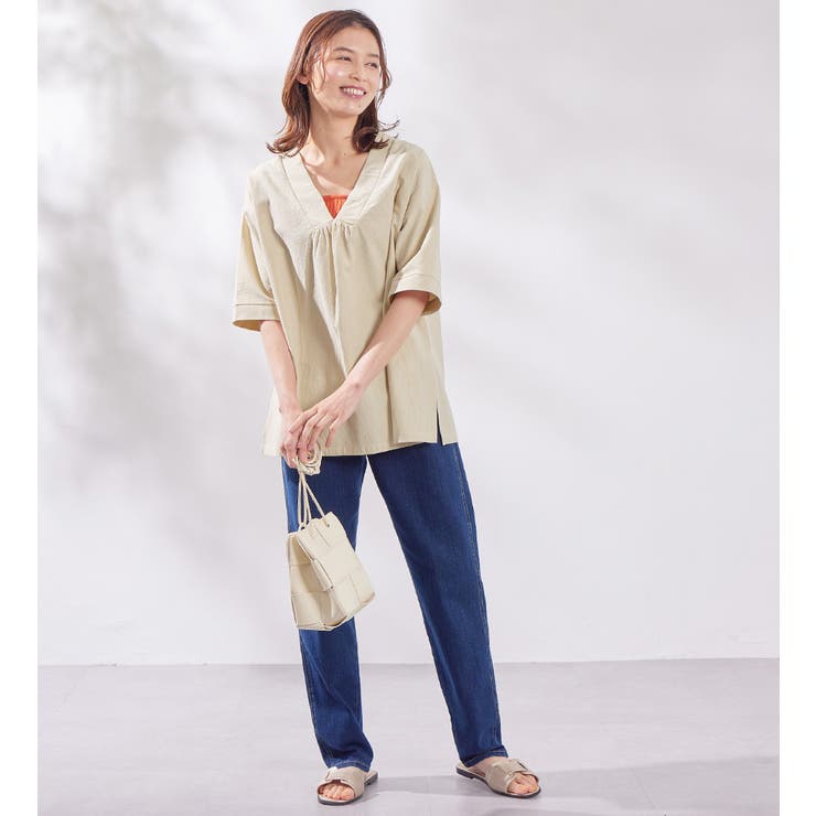 綿１００％Ⅴネックブラウス | Viola e Viola | 詳細画像6 