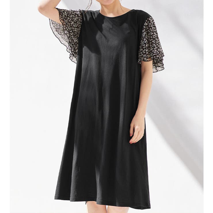 【５つの機能付】袖シフォンＡラインワンピ | Viola e Viola | 詳細画像12 