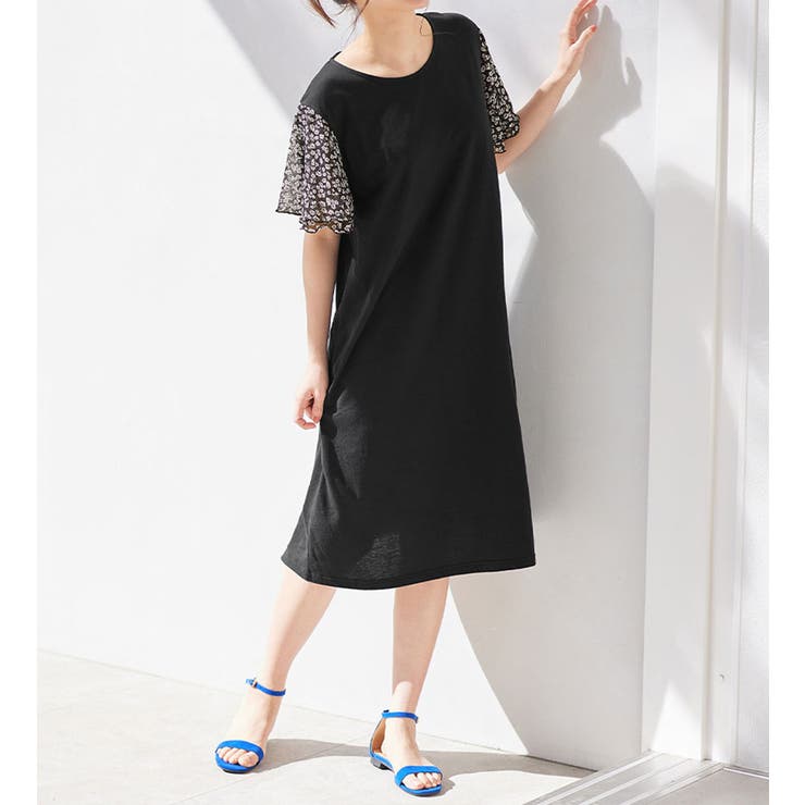 【５つの機能付】袖シフォンＡラインワンピ | Viola e Viola | 詳細画像13 