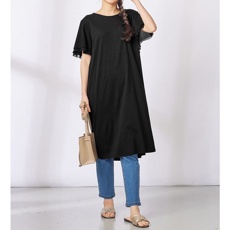 【５つの機能付】袖シフォンＡラインワンピ | Viola e Viola | 詳細画像14 