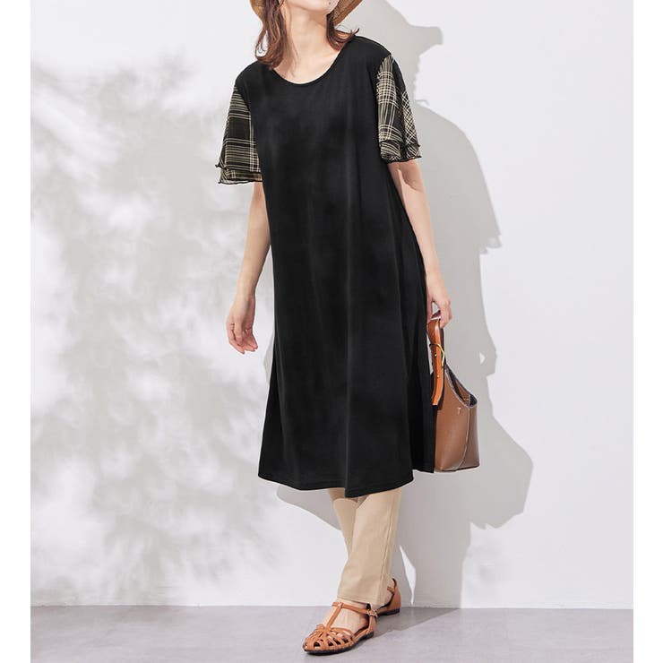 【５つの機能付】袖シフォンＡラインワンピ | Viola e Viola | 詳細画像15 