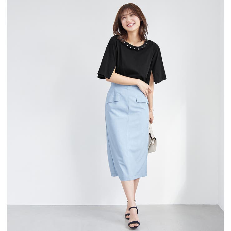 さらひやコットンパール調デザインＴシャツ | alotta | 詳細画像12 