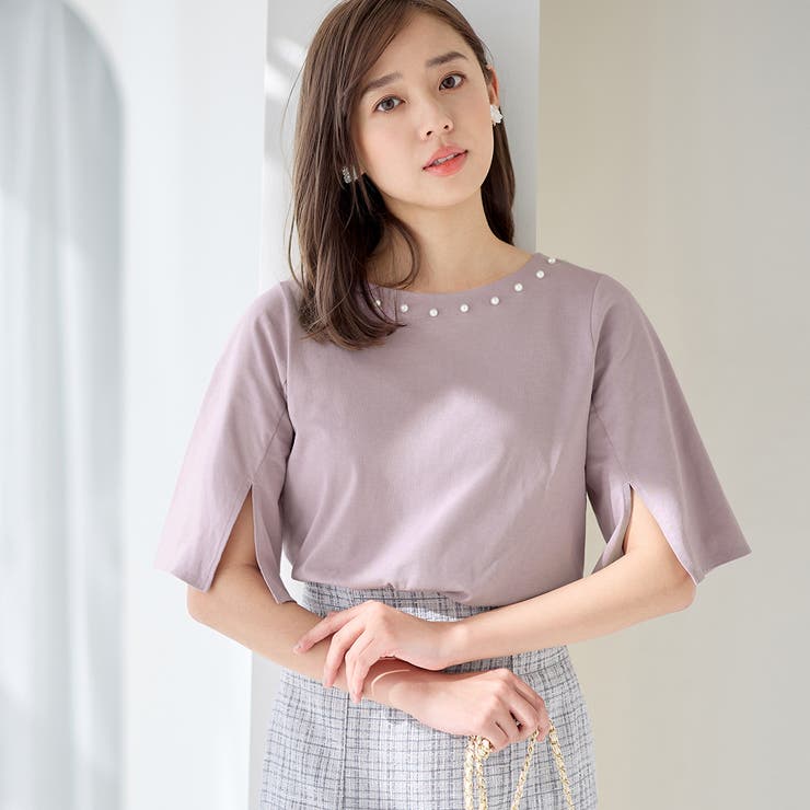 さらひやコットンパール調デザインＴシャツ | alotta | 詳細画像7 