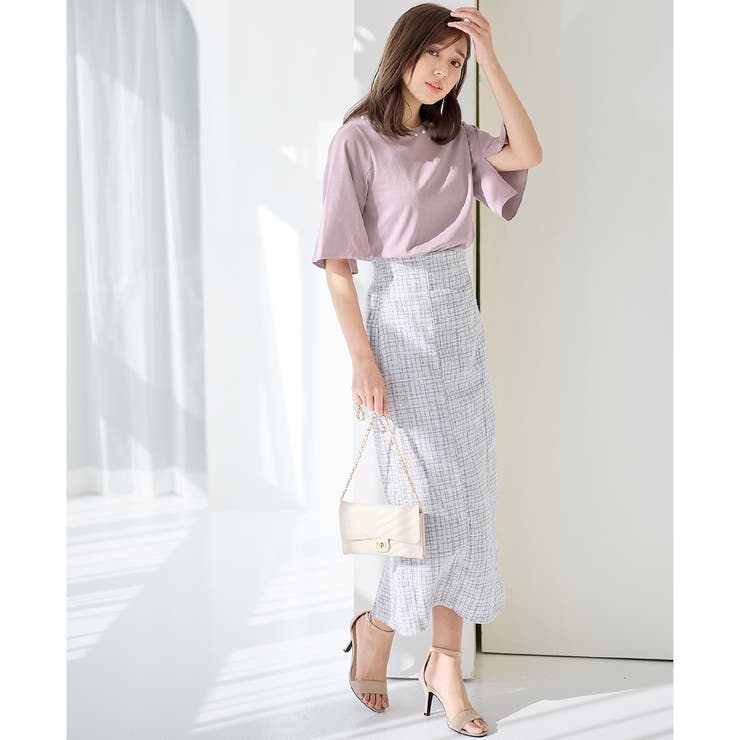 さらひやコットンパール調デザインＴシャツ | alotta | 詳細画像8 