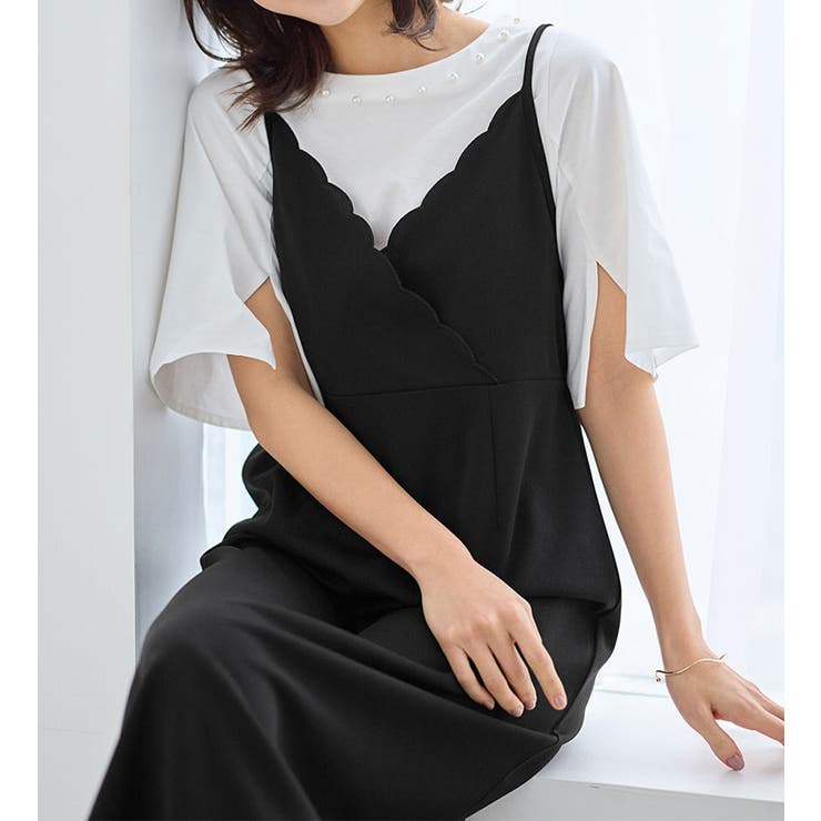 カットジョーゼットスカラップキャミワンピ | alotta | 詳細画像5 