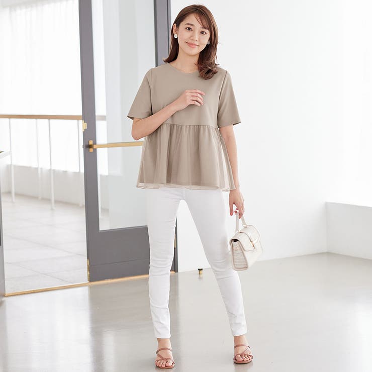 上品チュールペプラムＴシャツ | alotta | 詳細画像15 