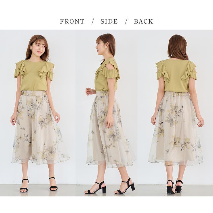 オープンショルダーテレコリブトップス | alotta | 詳細画像3 