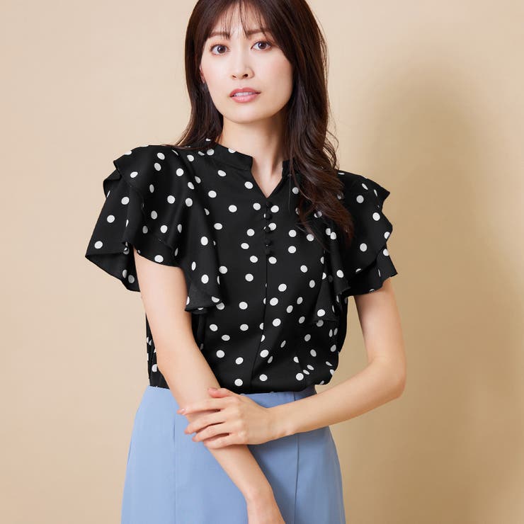 ドット柄フリルデザインブラウス | alotta | 詳細画像8