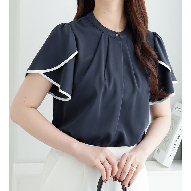【5％OFF】 チューリップ袖パイピングブラウス[品番：ATTW0007220]｜alotta トップス