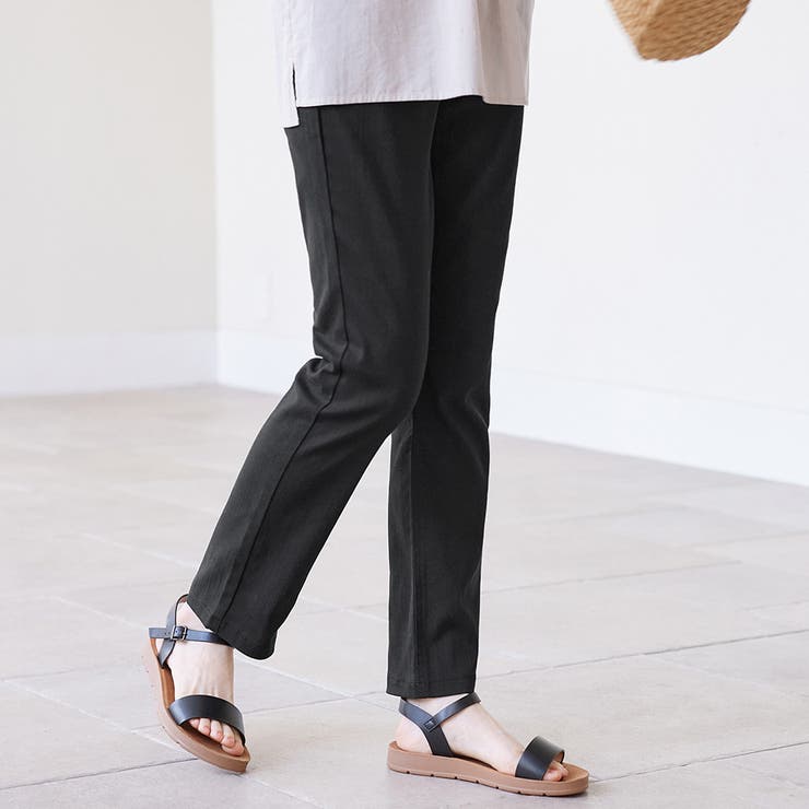 ブラック | のび心地デニムチュニックパンツ | Viola e Viola