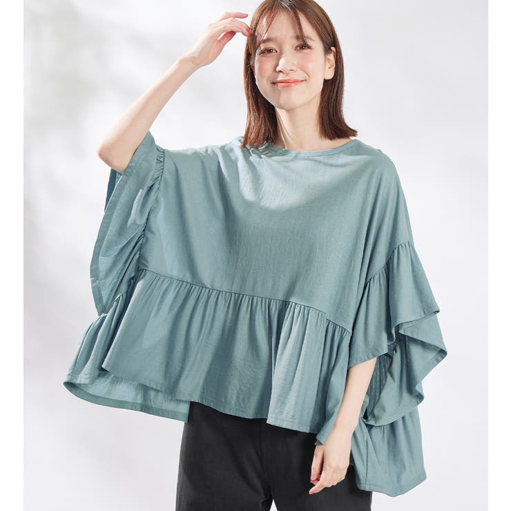 ひんやり冷感ポンチョ風ギャザートップス | Viola e Viola | 詳細画像6 