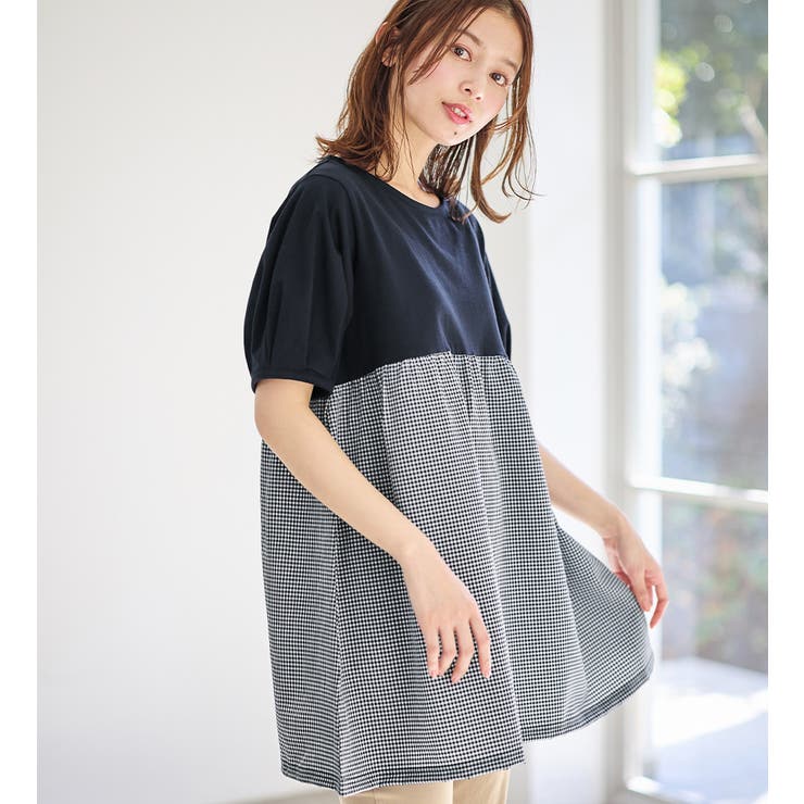 サッカーギンガム切替チュニック | Viola e Viola | 詳細画像7 