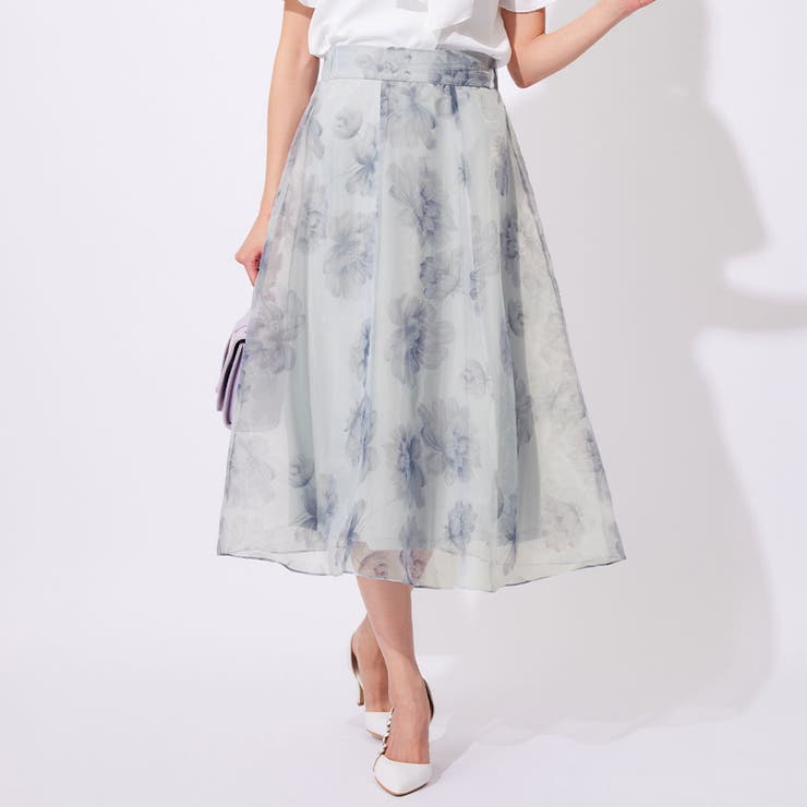 花柄アソートオーガンジーフレアースカート | alotta | 詳細画像8 