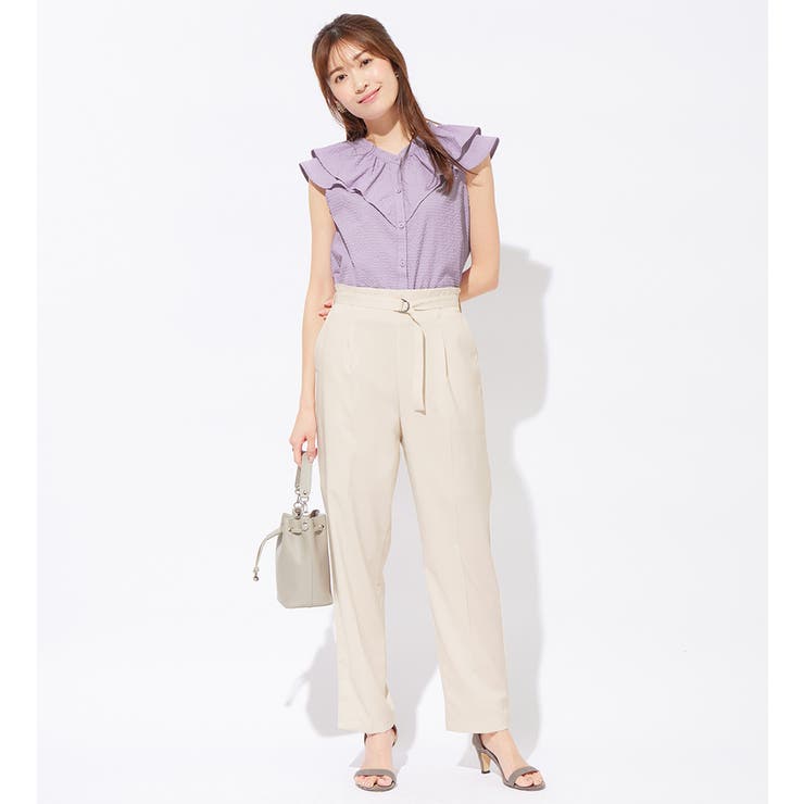 サッカー素材ラッフルブラウス | alotta | 詳細画像6 