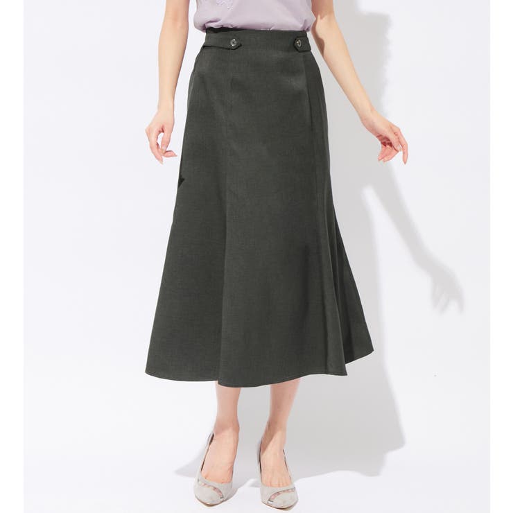 麻調ウエストボタン付マーメイドスカート | alotta | 詳細画像1 