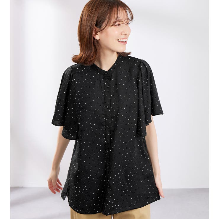 ブラックドット | プリントフレア袖ブラウス | Viola e Viola