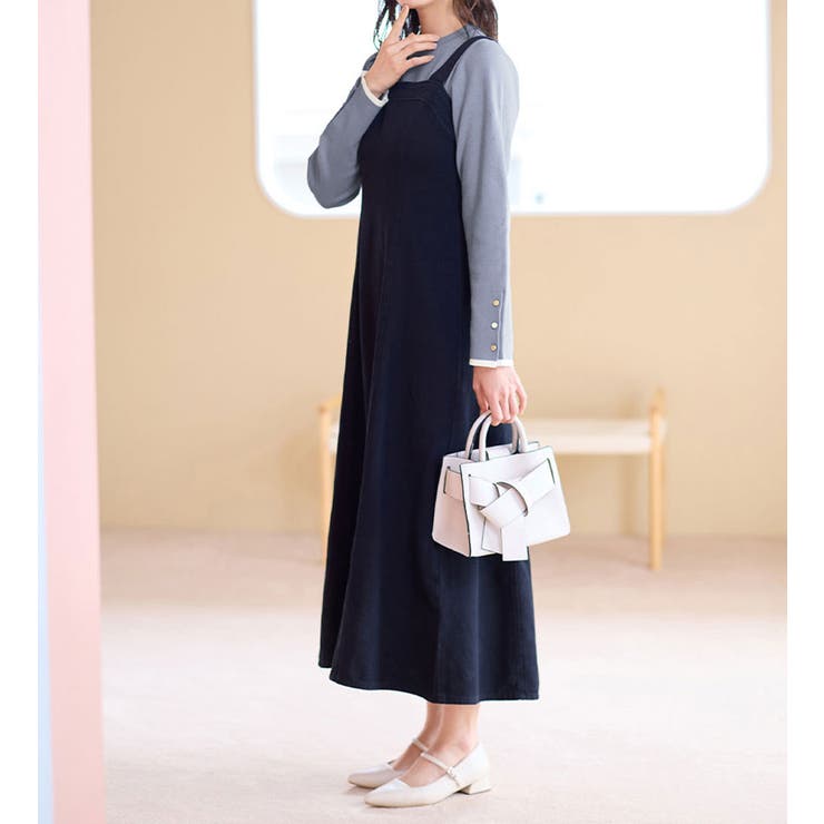 もっちりタッチバイカラー袖金ボタンニット[品番：ATTW0007296