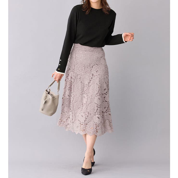 もっちりタッチバイカラー袖金ボタンニット | alotta | 詳細画像19 