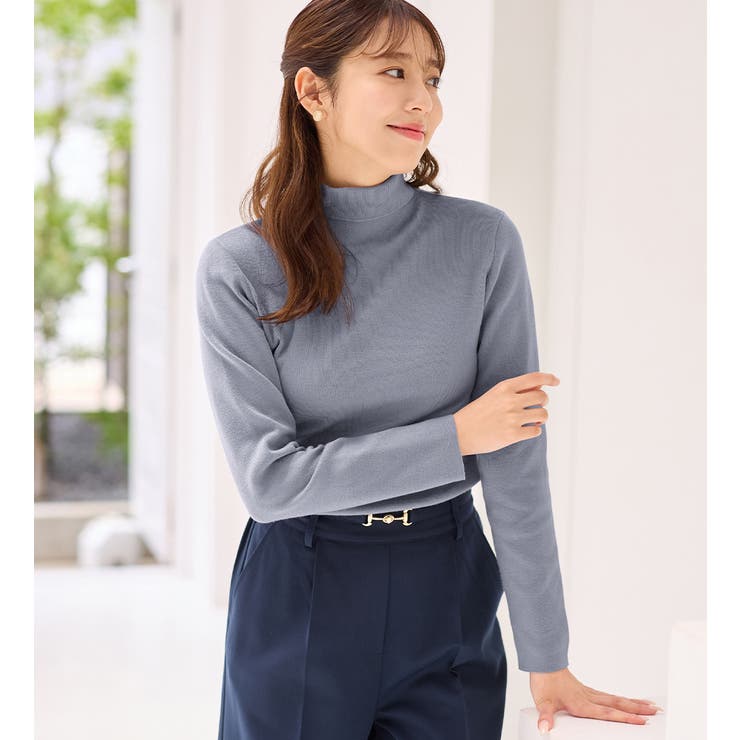 machiko jinto london タートルネック セーター セール】 【Precious掲載】クリアニットリブタートル （ニット