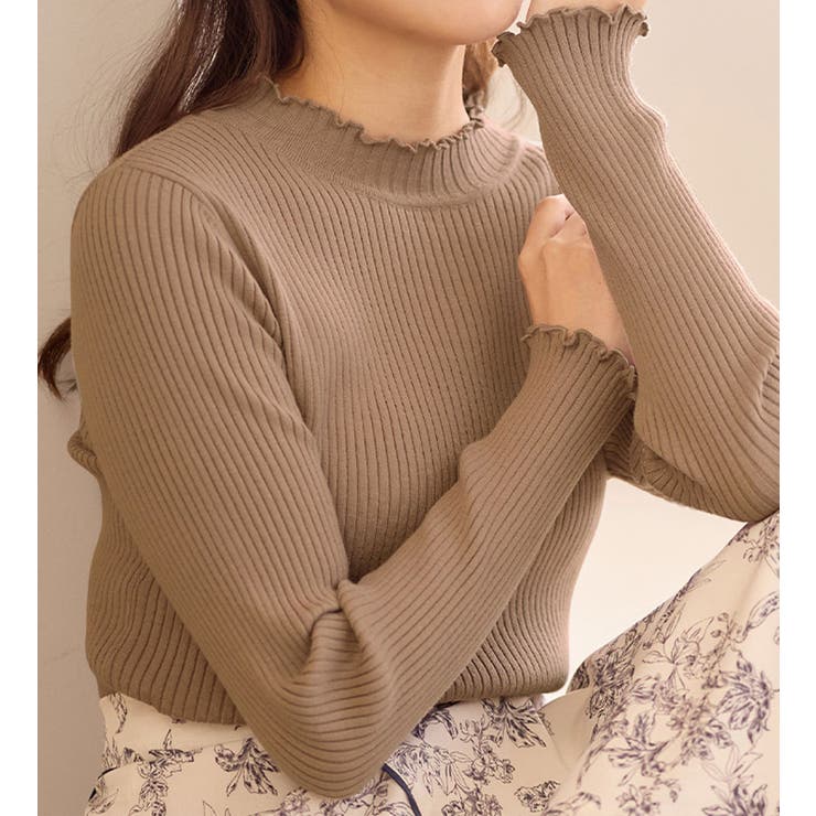 ベージュ | もっちりタッチメロウリブニット | alotta