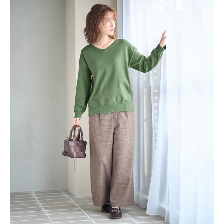 洗えるもちもちゆるシンプルニットⅤネック | Viola e Viola | 詳細画像13 