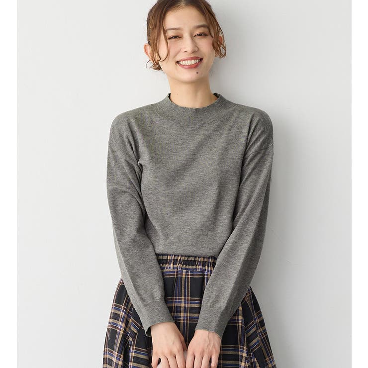 チャコールグレー | 洗えるもちもちゆるシンプルニットプチハイ | Viola e Viola