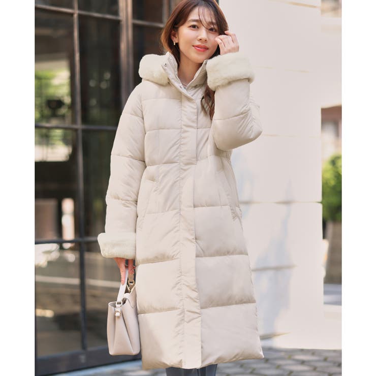 ファー付フェイクダウンロングコート | alotta | 詳細画像13 