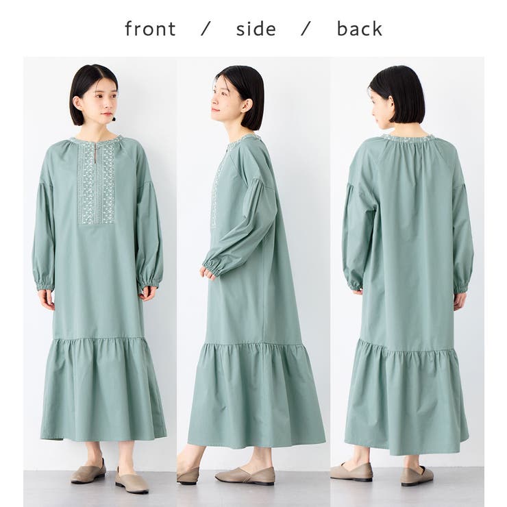 1枚こなれ刺しゅうカフタンワンピース[品番：ATTW0007492]｜Viola e