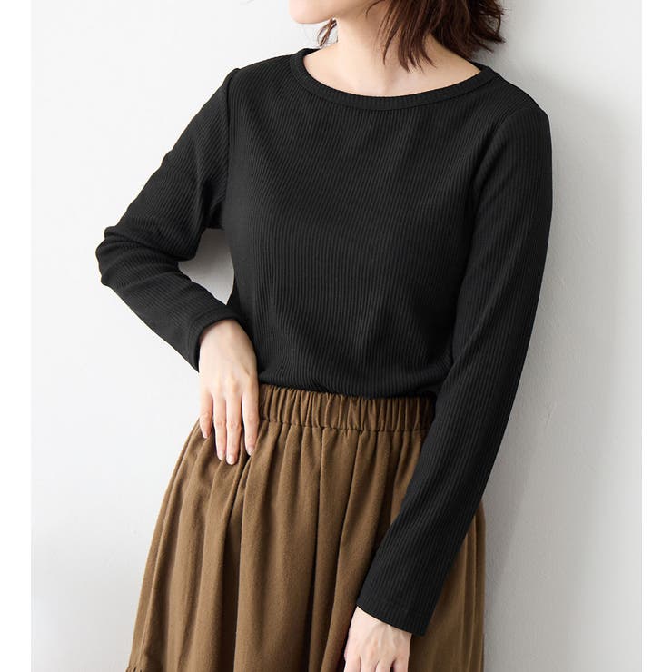 ブラック | 温リブ裏起毛プルオーバー（クルーネック | Viola e Viola